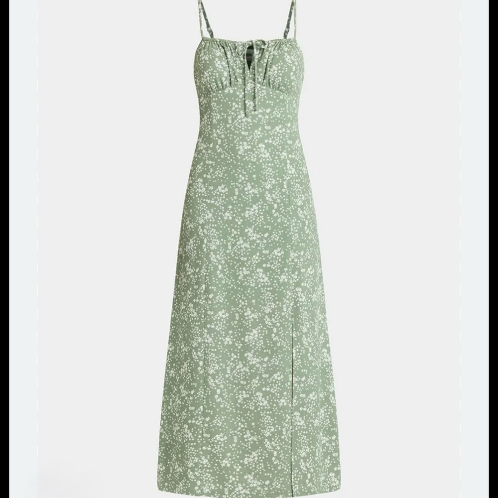 No Boundaries Olive Green Floral Maxi Dress